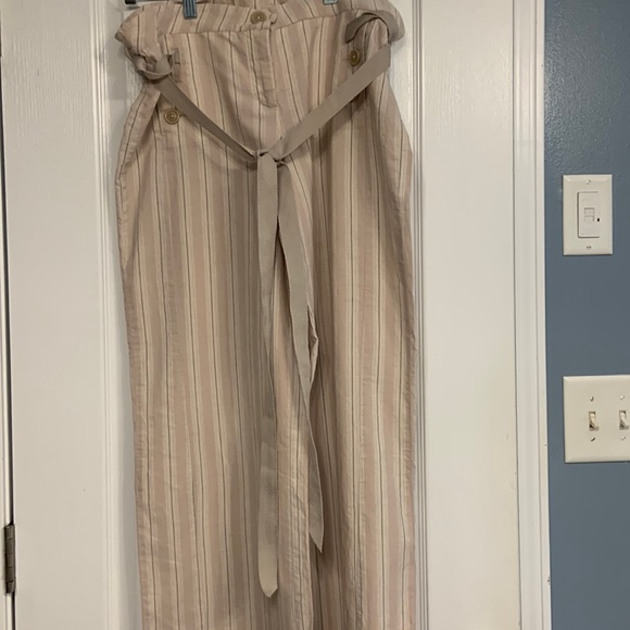 Elevenses Linen Blend Wide Leg Pants Anthropologie - Picture 1 of 8
